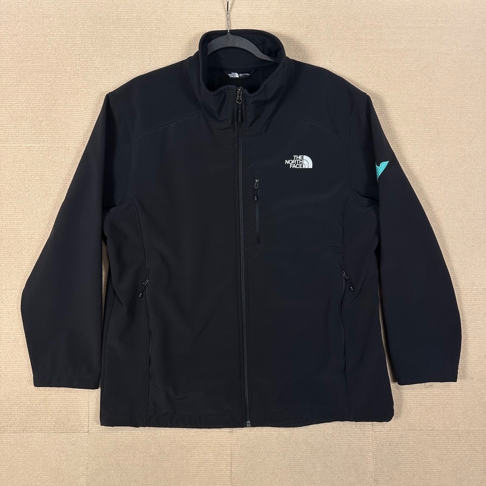 The North Face Apex Barrier WindWall Jacket Men XL Black Softshell Full Zip Logo